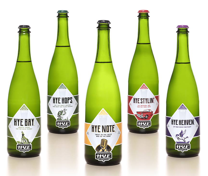 The product line of cyser from Hye Cider Company