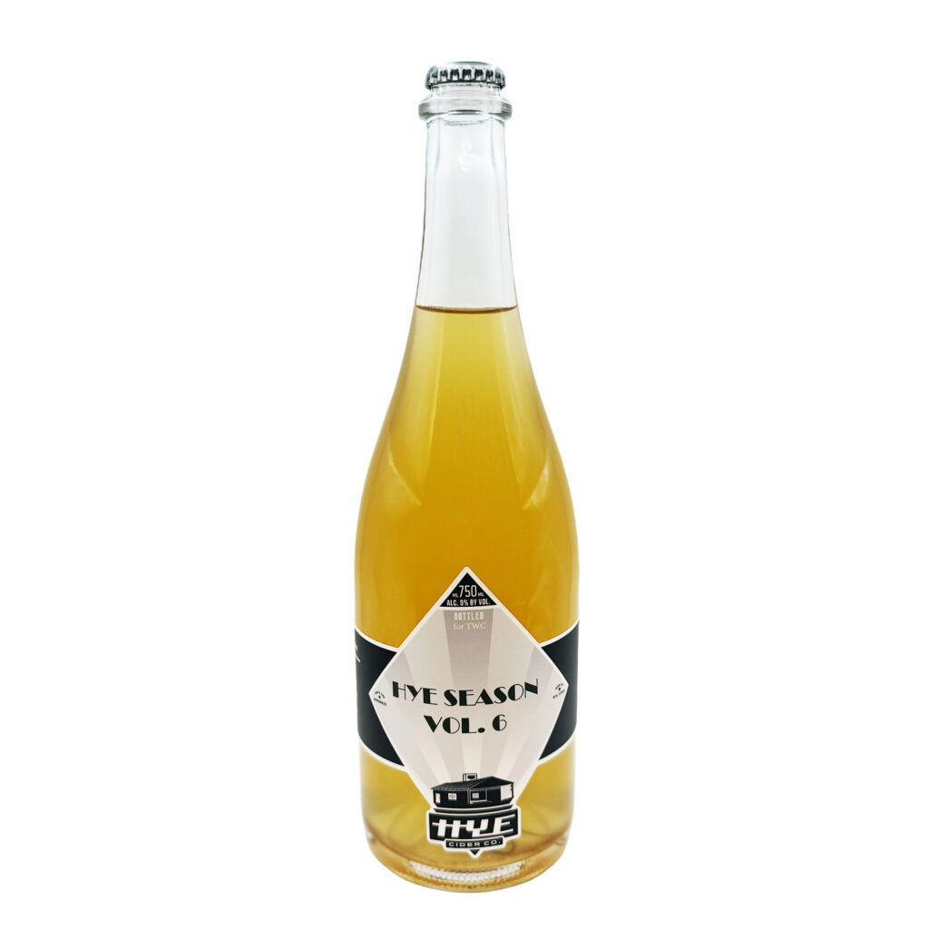 750ml bottle of Hye Cider's Gin Botanicals cyser
