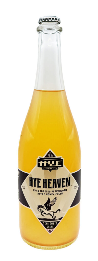 750ml bottle of Hye Cider's Hye Heaven cyser