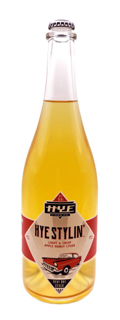 750ml bottle of Hye Cider's Hye Stylin' cyser