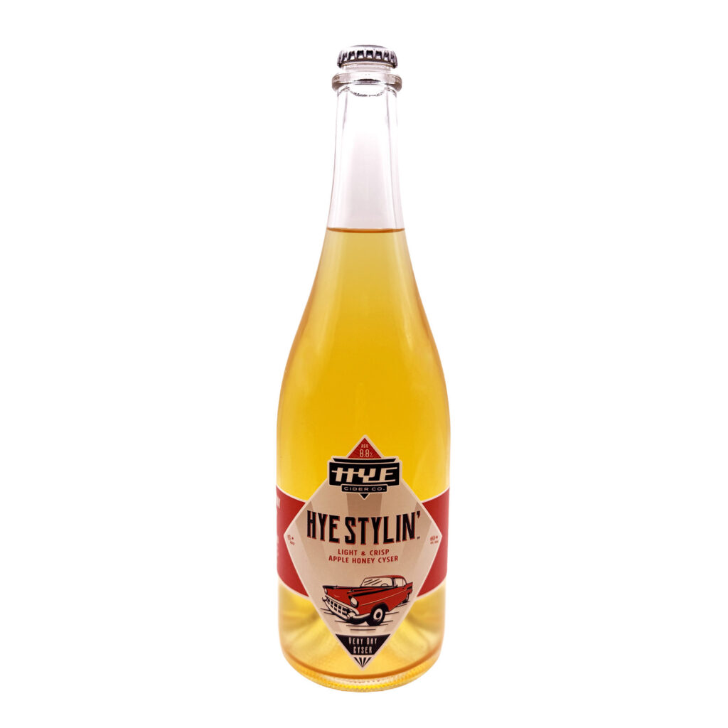 750ml bottle of Hye Cider's Hye Stylin' cyser